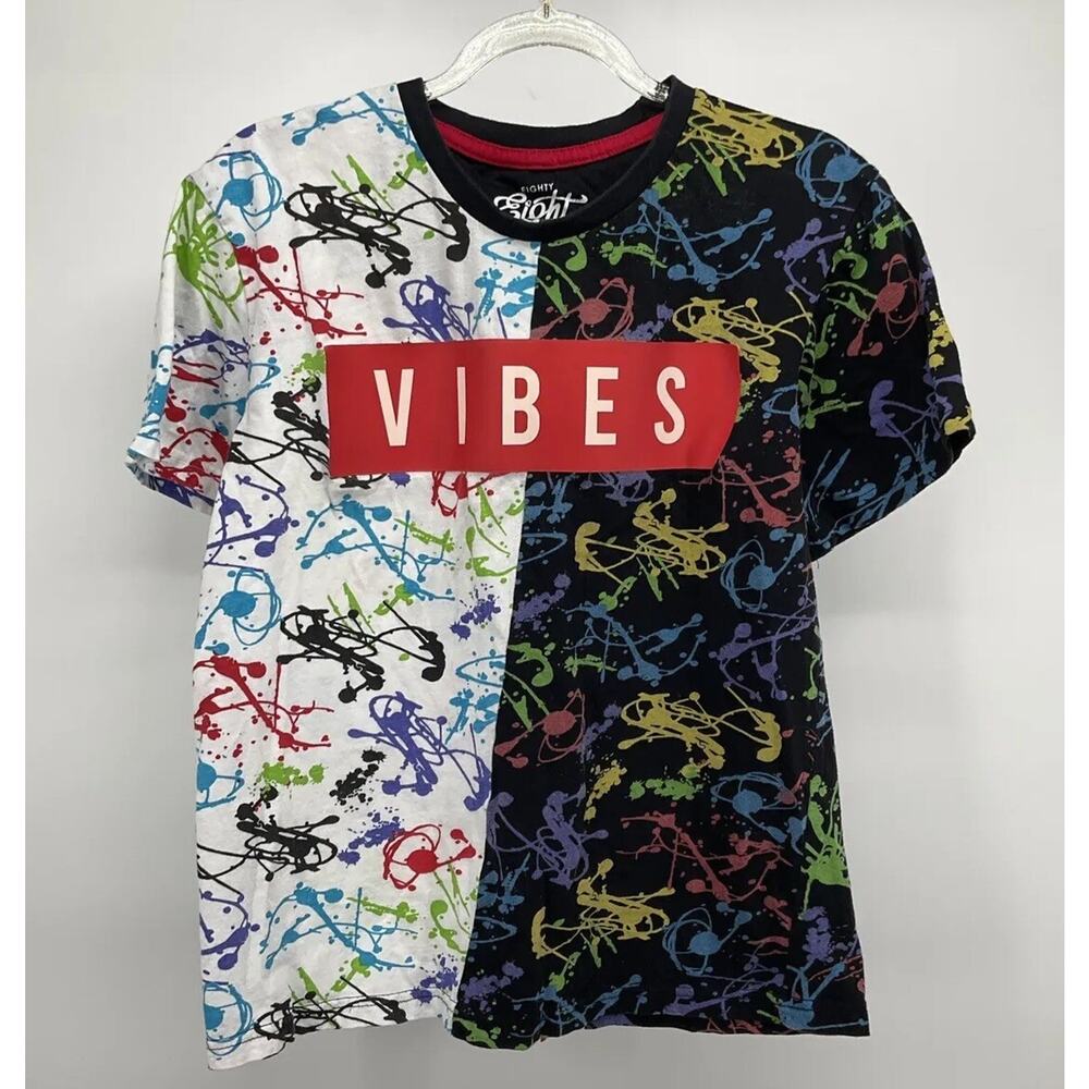 Eighty Eight Brand Vibes Graphic T Shirt Splatter Paint Streetwear Festival Sz S